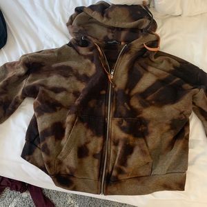 Wildfox bleach dye zip up